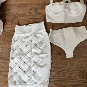 3 piece white bodycon dress NWT perfect for bachelorette party